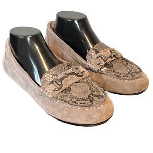 Vionic Dayna Snake Grey Suede Loafer Comfort Slip On Shoe 8.5W